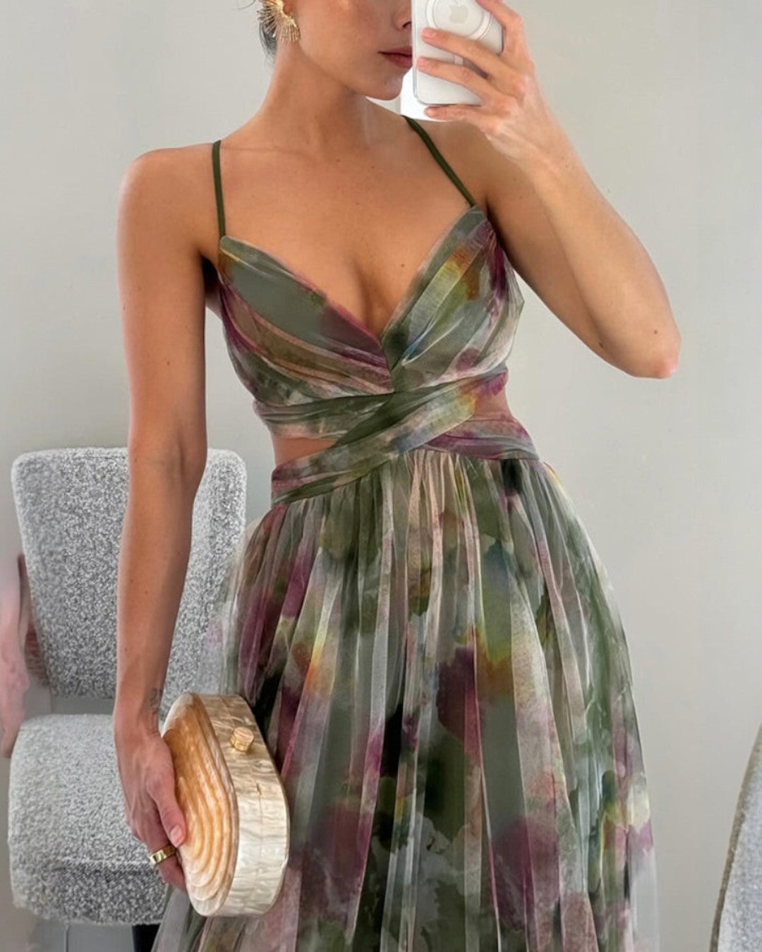 Giselle | Encantador vestido maxi com estampado floral