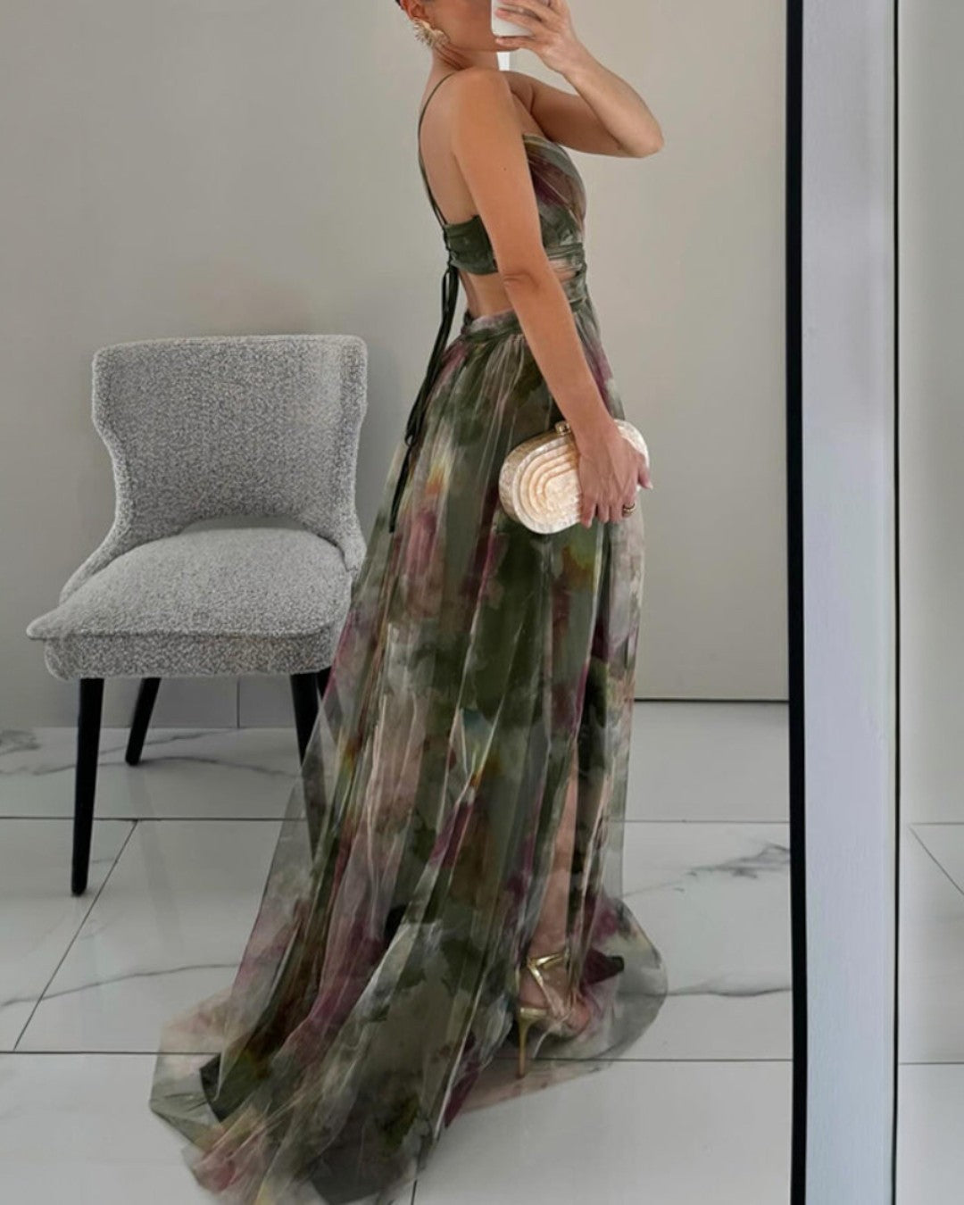 Giselle | Encantador vestido maxi com estampado floral