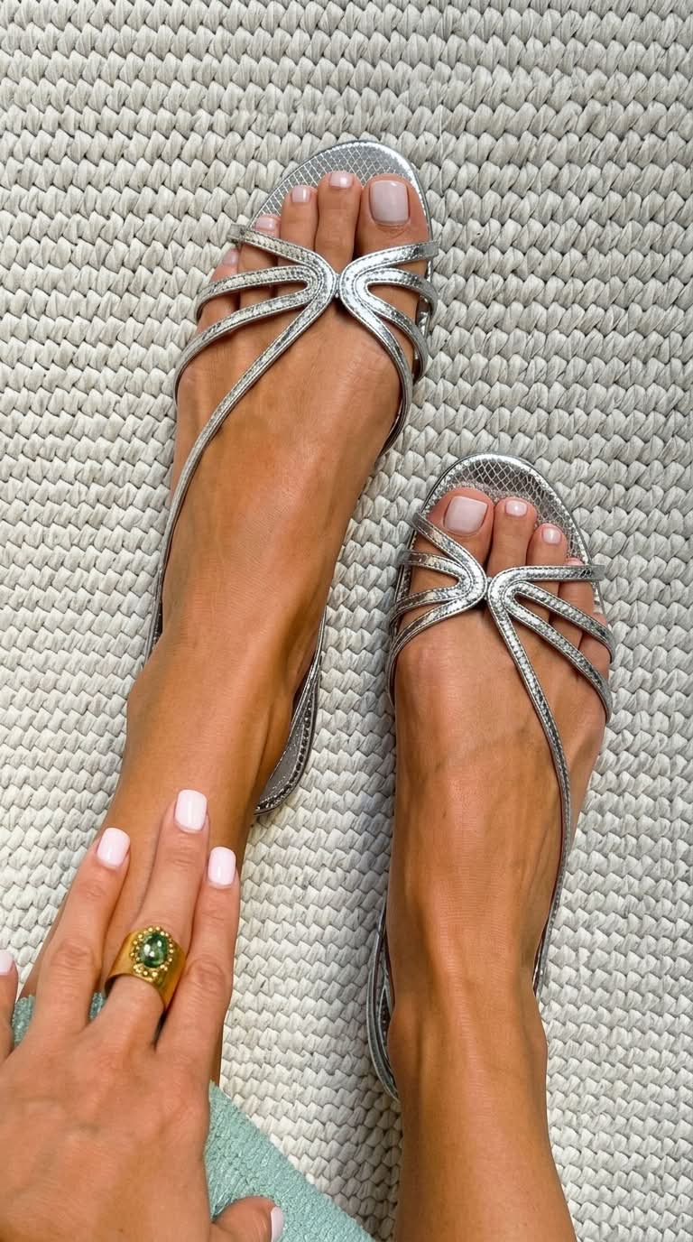 Genebra | Sandálias douradas: elegância de verão