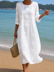 Vestido casual de mulher com estampado floral