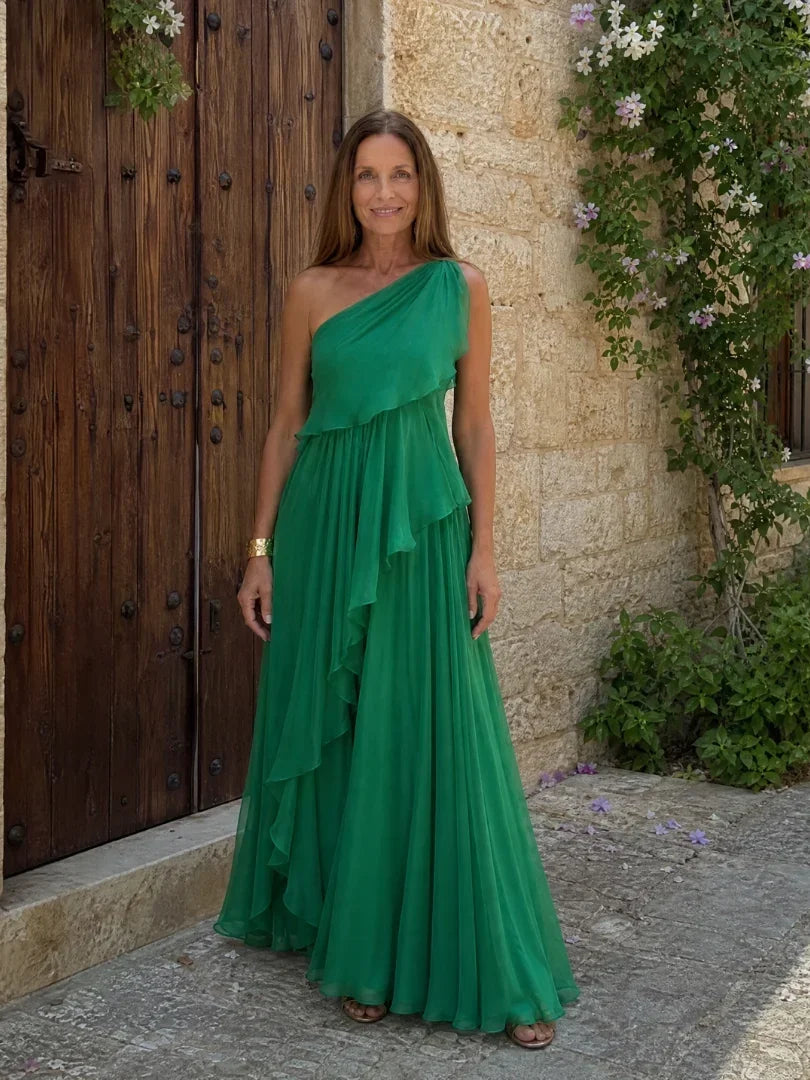 Seyma | Vestido Longo com Folhos
