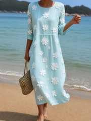 Vestido casual de mulher com estampado floral
