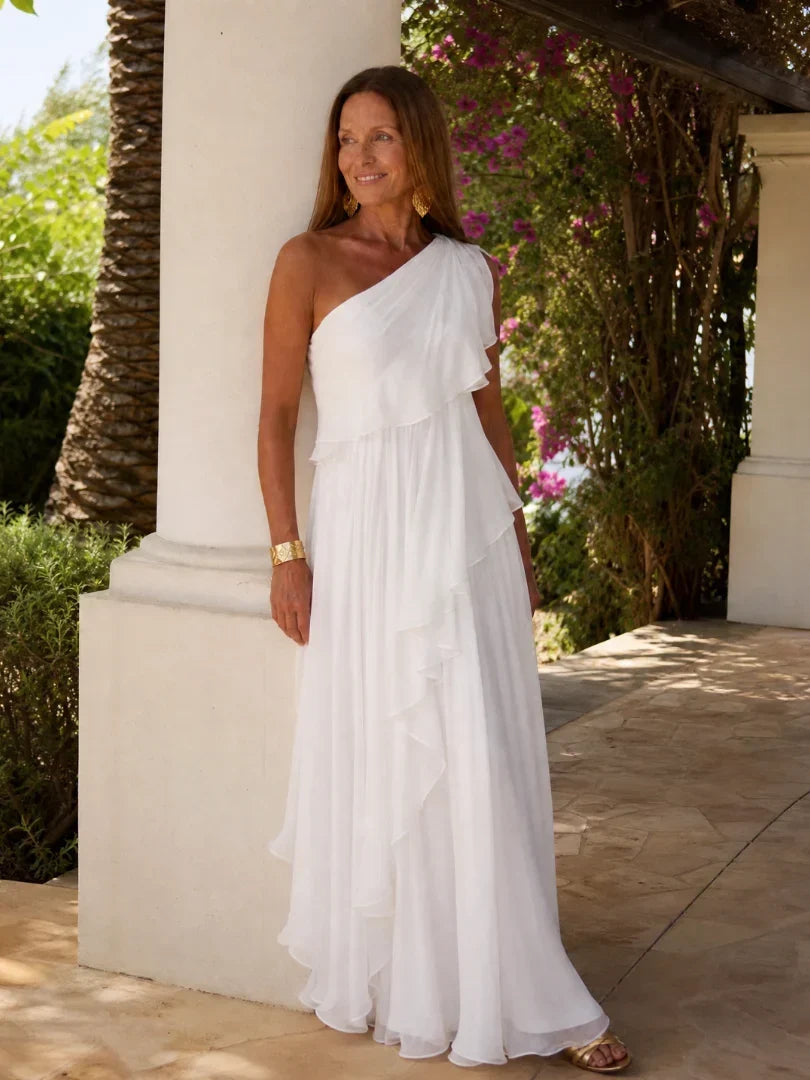 Seyma | Vestido Longo com Folhos