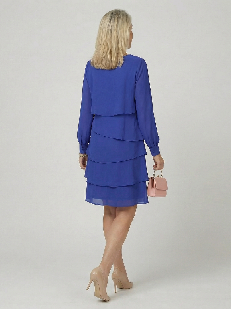 Kirax | Transparentes knielanges Kleid mit Lagenstruktur