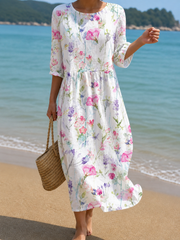 Vestido casual de mulher com estampado floral