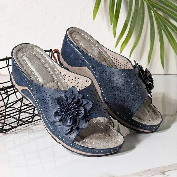 Verena - Komfortable Sandalen aus weichem Leder mit Fußgewölbestütze