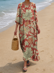 Vestido casual de mulher com estampado floral