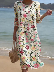 Vestido casual de mulher com estampado floral