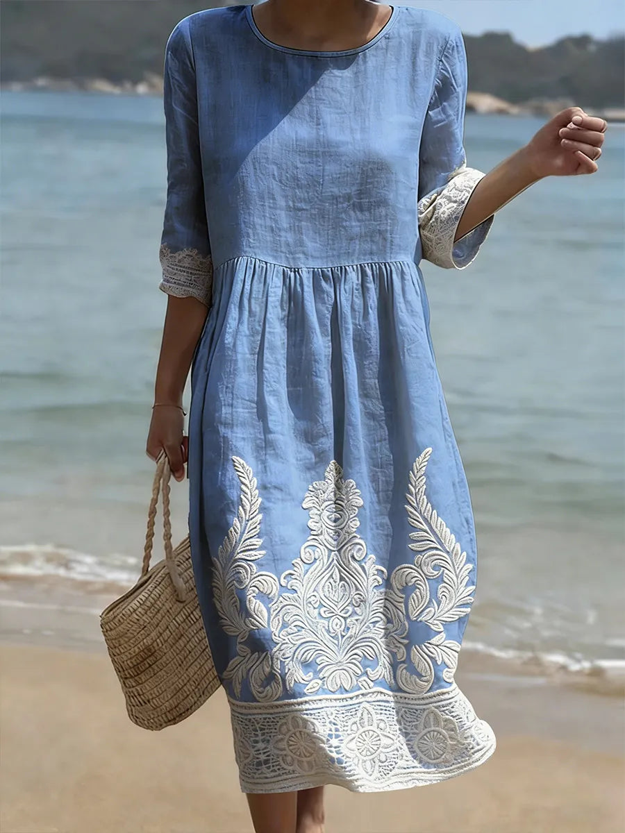Tiffany | Kleid mit Pflanzen- und Blumendruck
