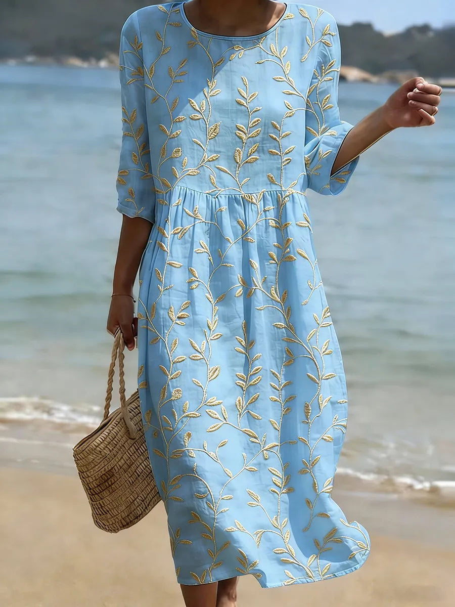 Vestido casual de mulher com estampado floral