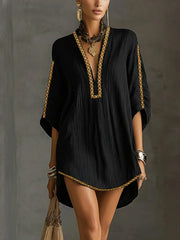 Vestido Estilo Resort com Design de Laço