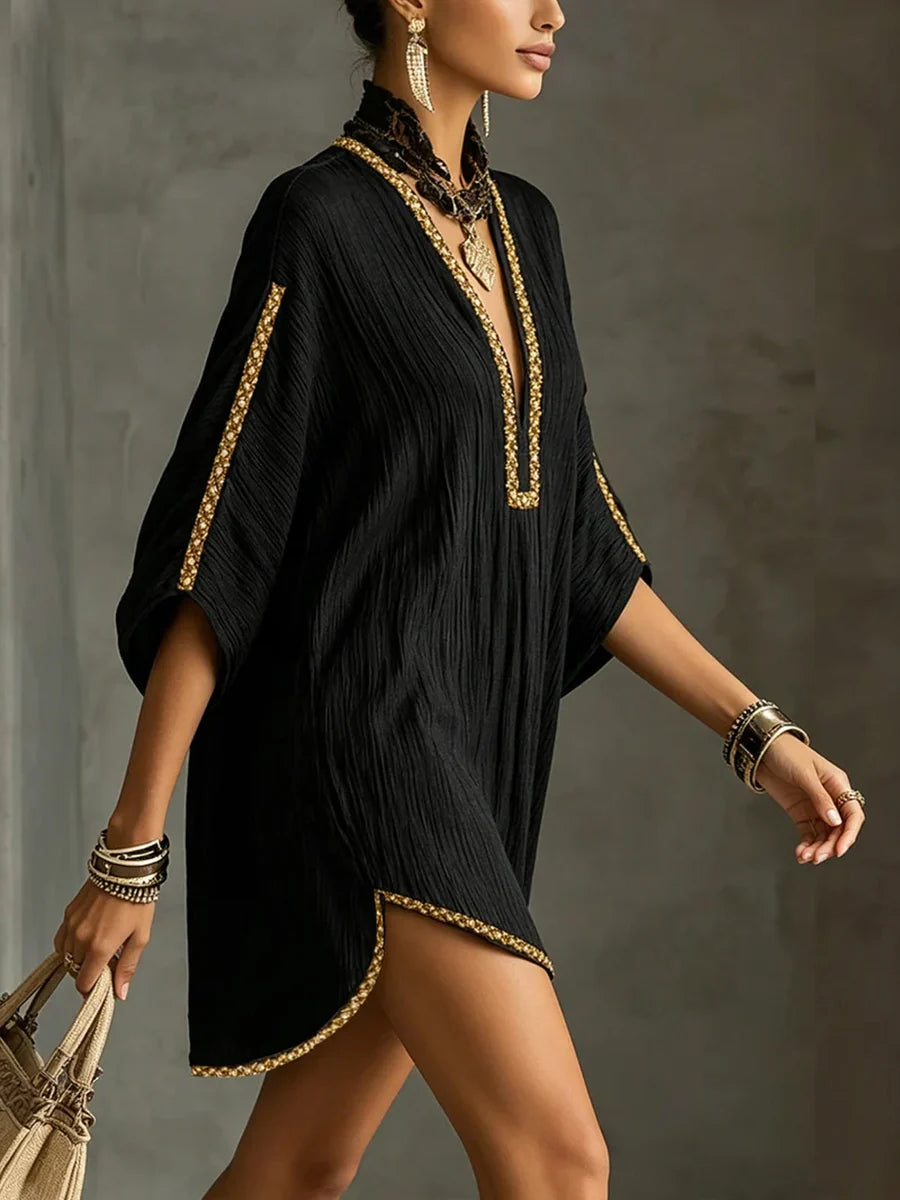 Vestido Estilo Resort com Design de Laço