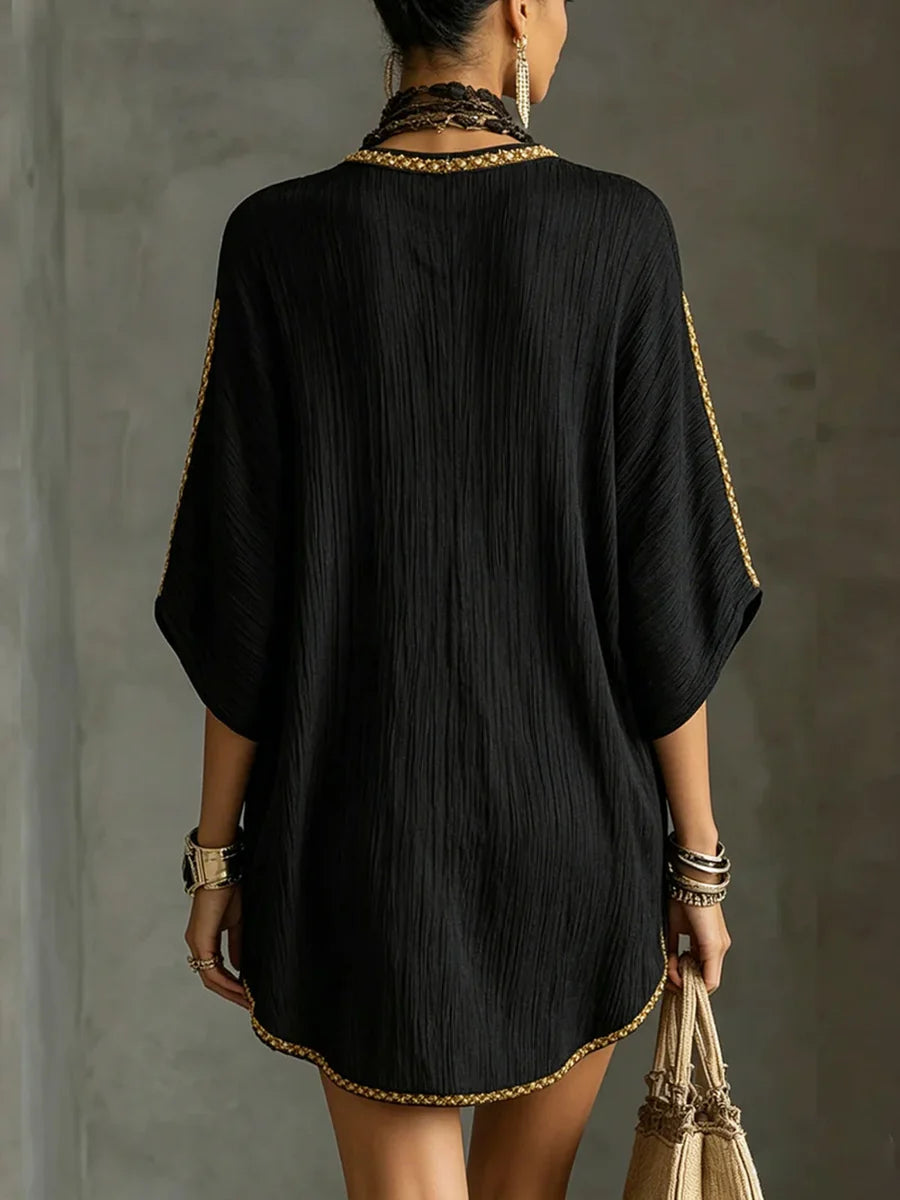 Vestido Estilo Resort com Design de Laço