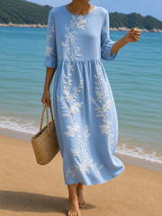 Vestido casual de mulher com estampado floral