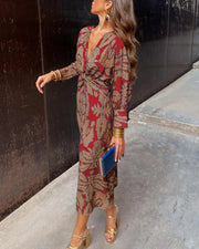 Dineke - Elegantes Kleid mit langen Ärmeln und floralem Muster
