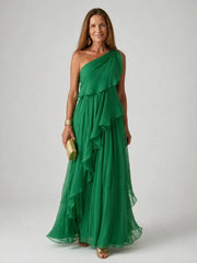 Seyma | Vestido Longo com Folhos