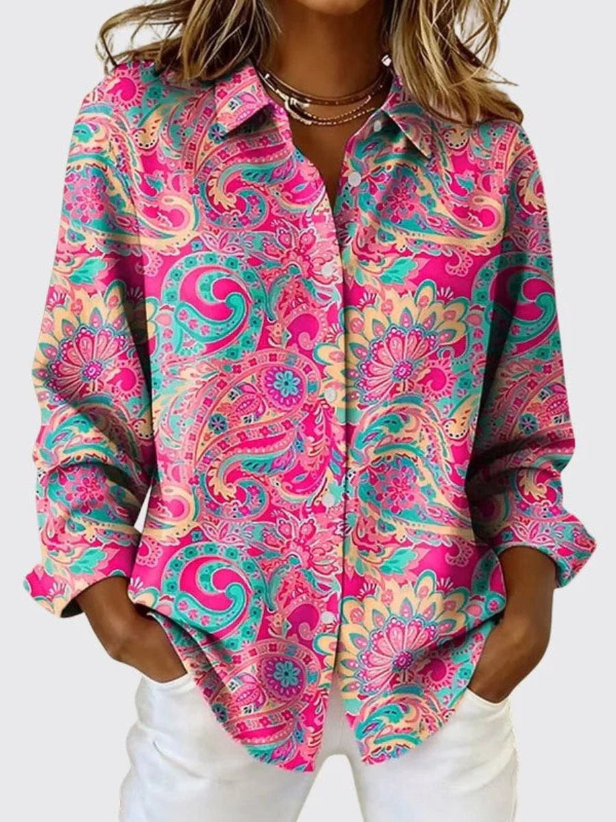Katarina™ | Blusa com estampado paisley e botões