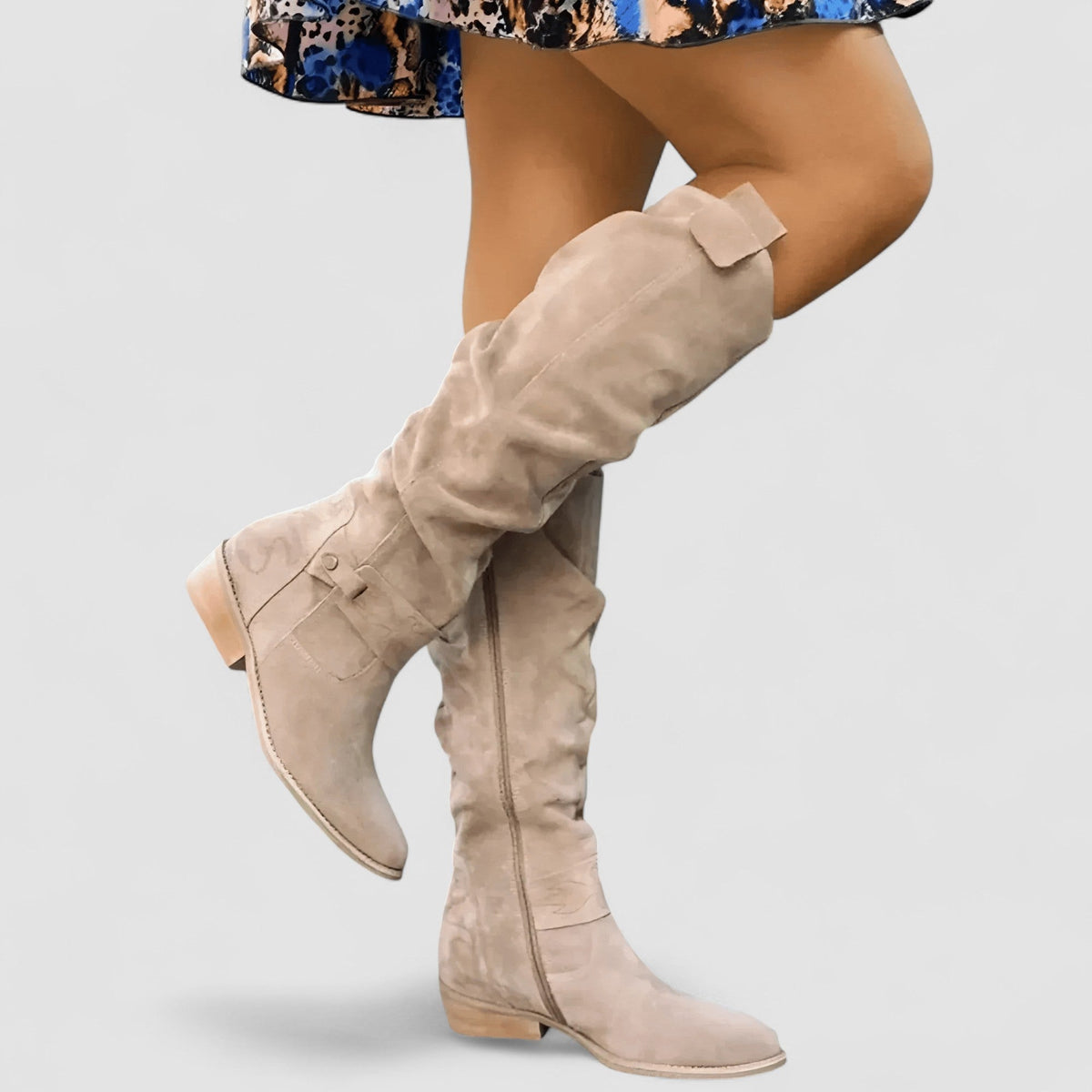 Adeliza | Botas de Cano Alto com Efeito Franzido