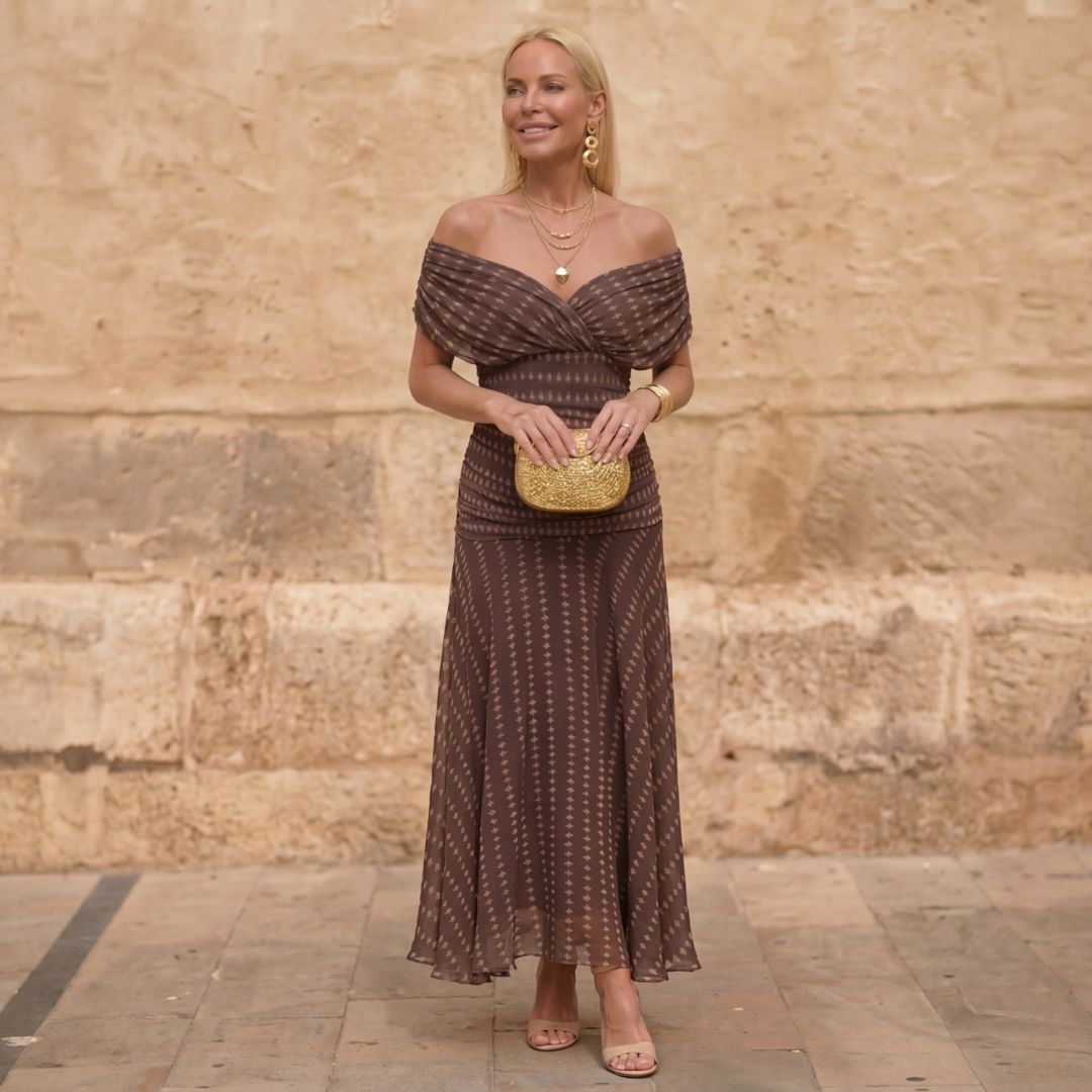 Sienna | Geometrisch fließendes Kleid