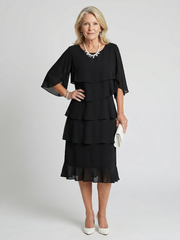 Brent | Midikleid mit mehrlagigem Muster
