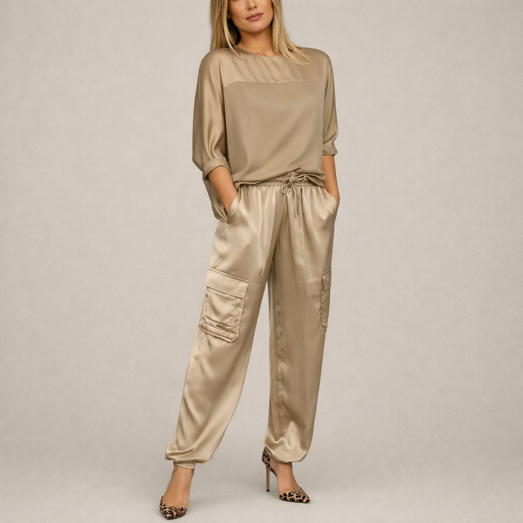 Clara | Lose Satin Cargo Set