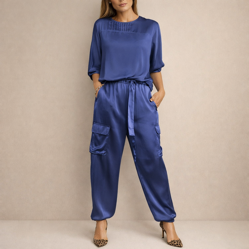 Clara | Lose Satin Cargo Set