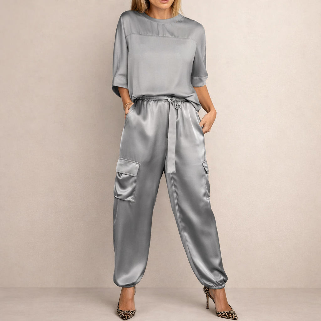 Clara | Lose Satin Cargo Set