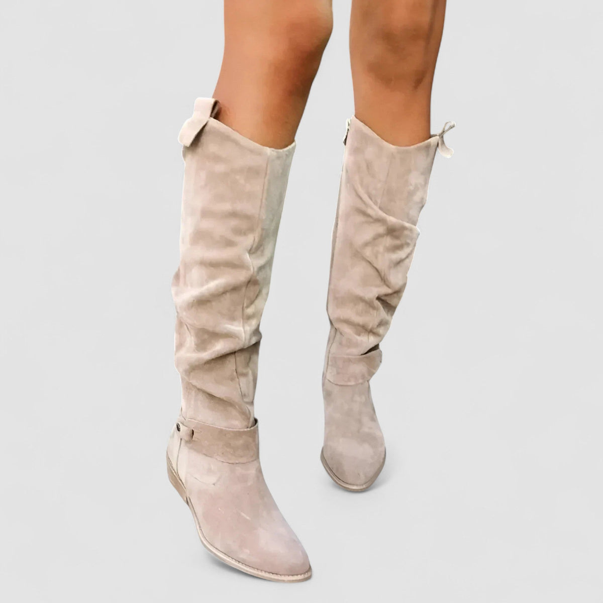 Adeliza | Botas de Cano Alto com Efeito Franzido