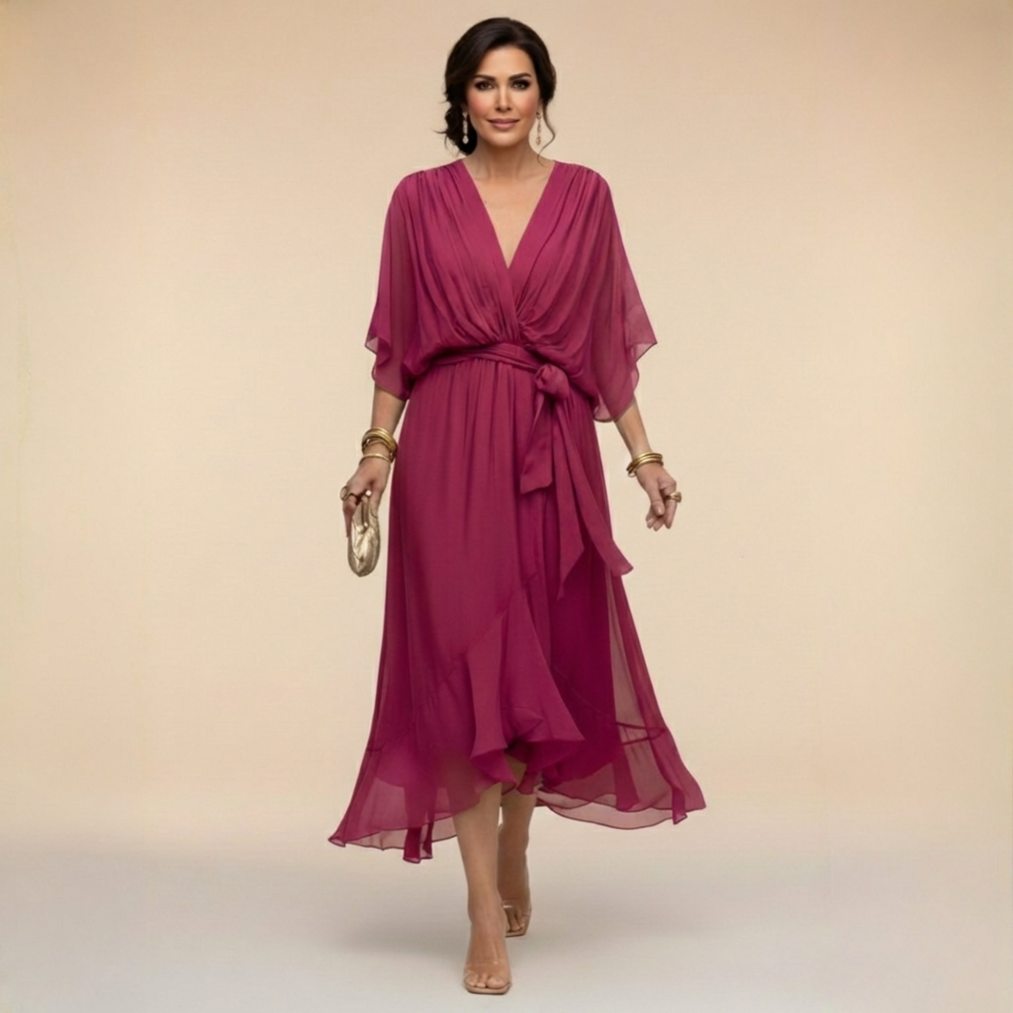 MONICA™ | Elegantes Kleid mit V-Ausschnitt