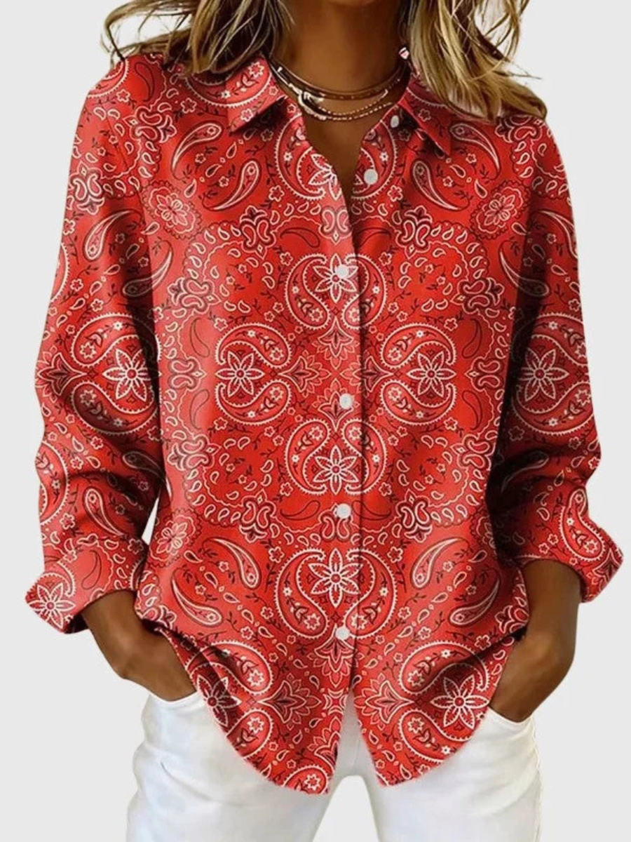 Katarina™ | Blusa com estampado paisley e botões