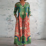 Judith | Maxikleid mit Vintage-Blumenmuster
