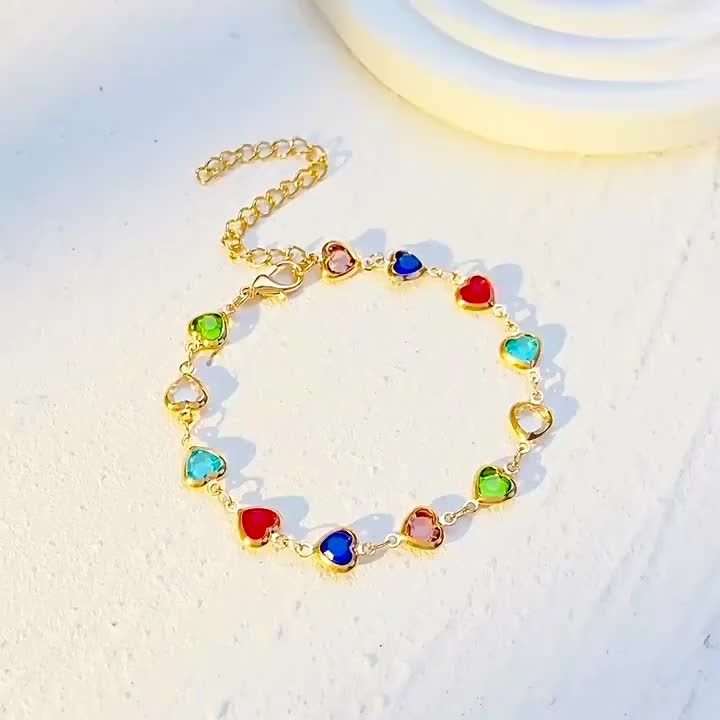 Pulseira única em forma de coração