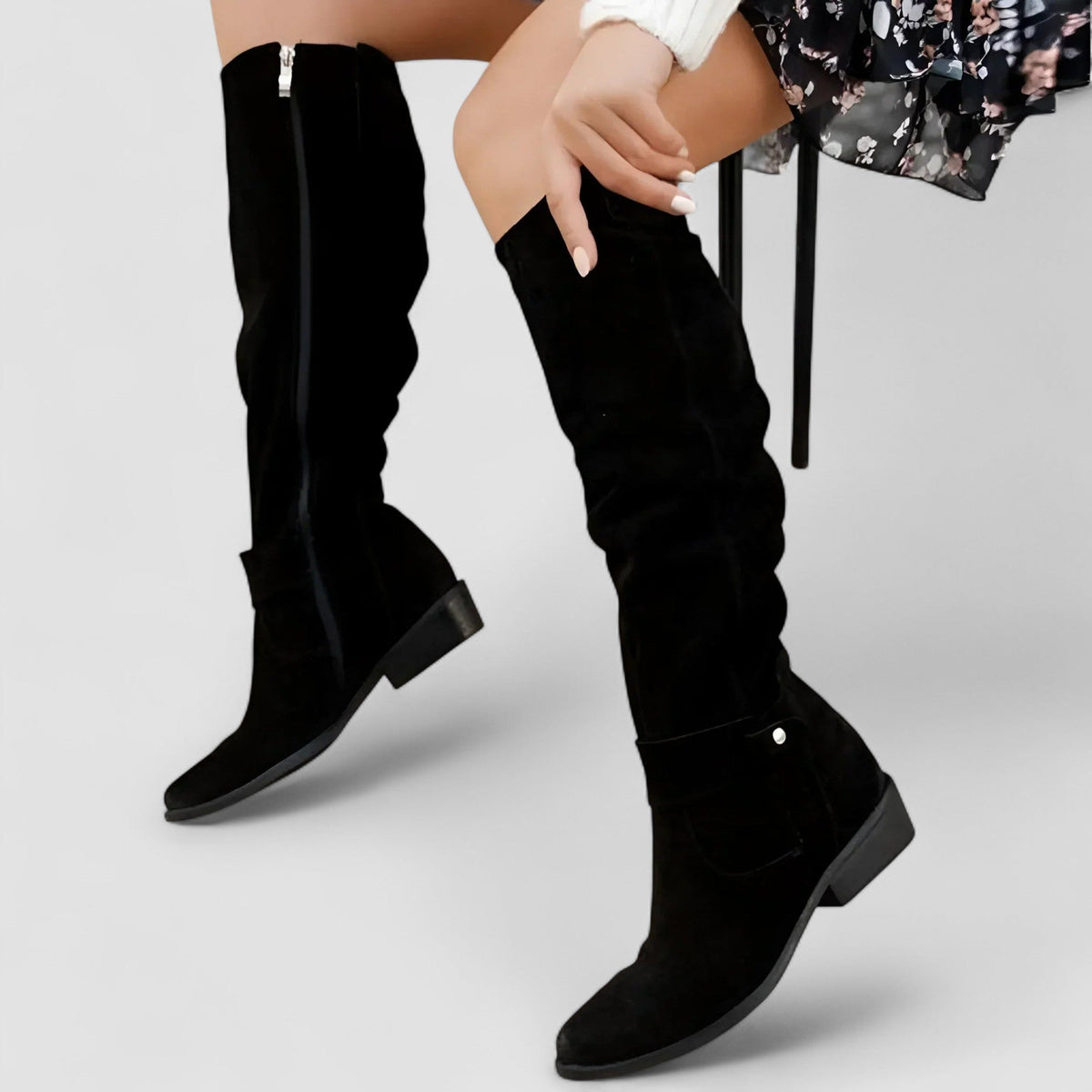 Adeliza | Botas de Cano Alto com Efeito Franzido