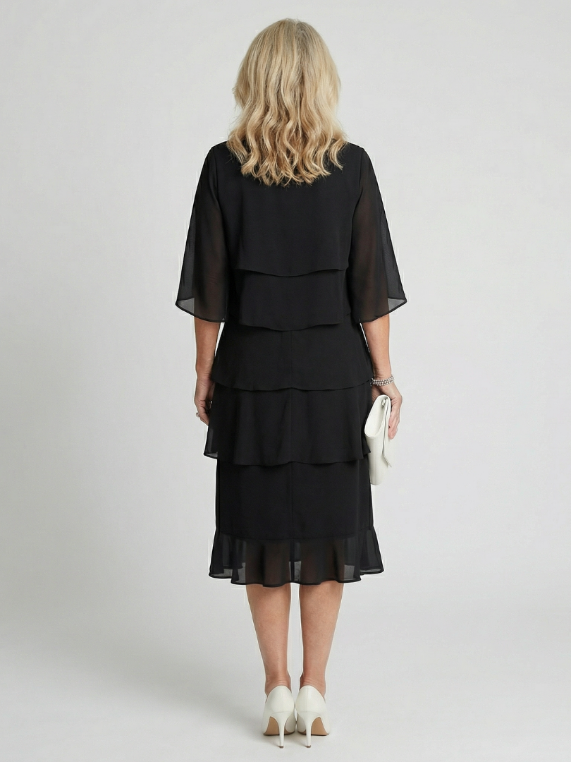 Brent | Midikleid mit mehrlagigem Muster