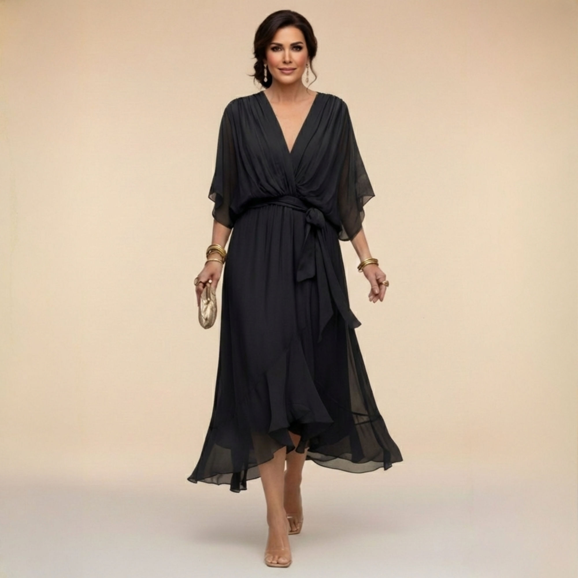 MONICA™ | Elegantes Kleid mit V-Ausschnitt