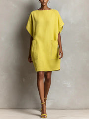 Hulina – Vestido Casual de Linho com Bolsos
