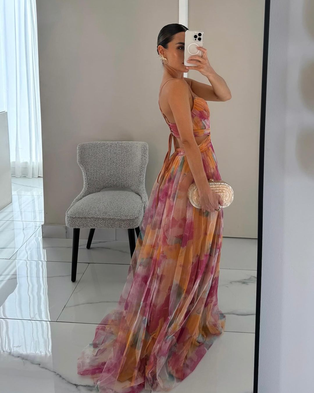 Giselle | Encantador vestido maxi com estampado floral