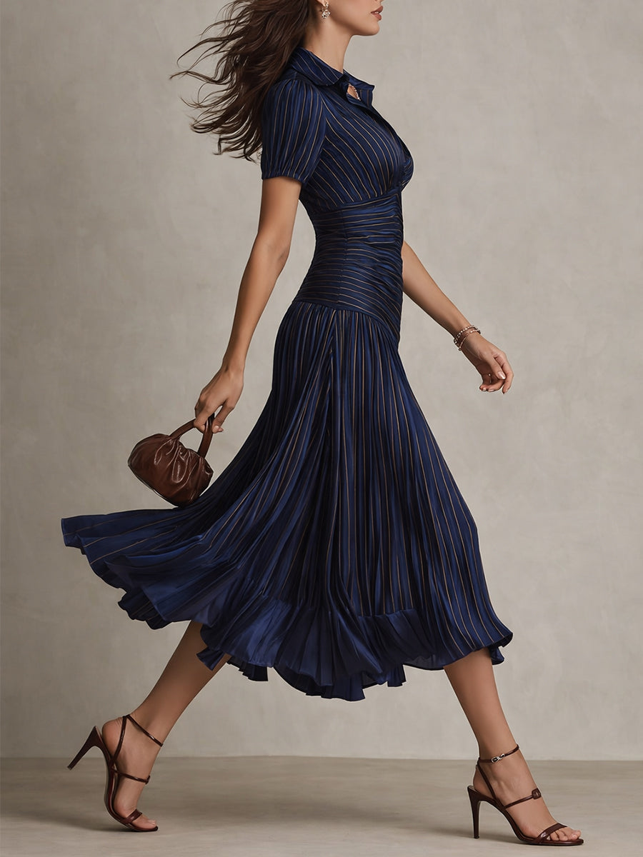 LUCIA | Retro gestreiftes Midikleid