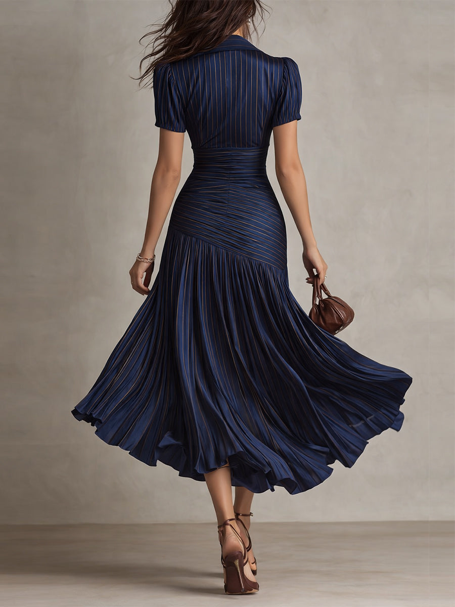 LUCIA | Retro gestreiftes Midikleid