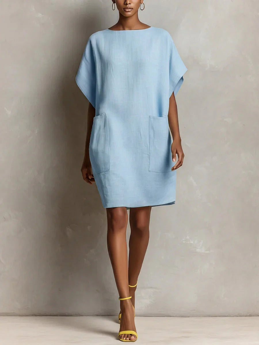 Hulina – Vestido Casual de Linho com Bolsos