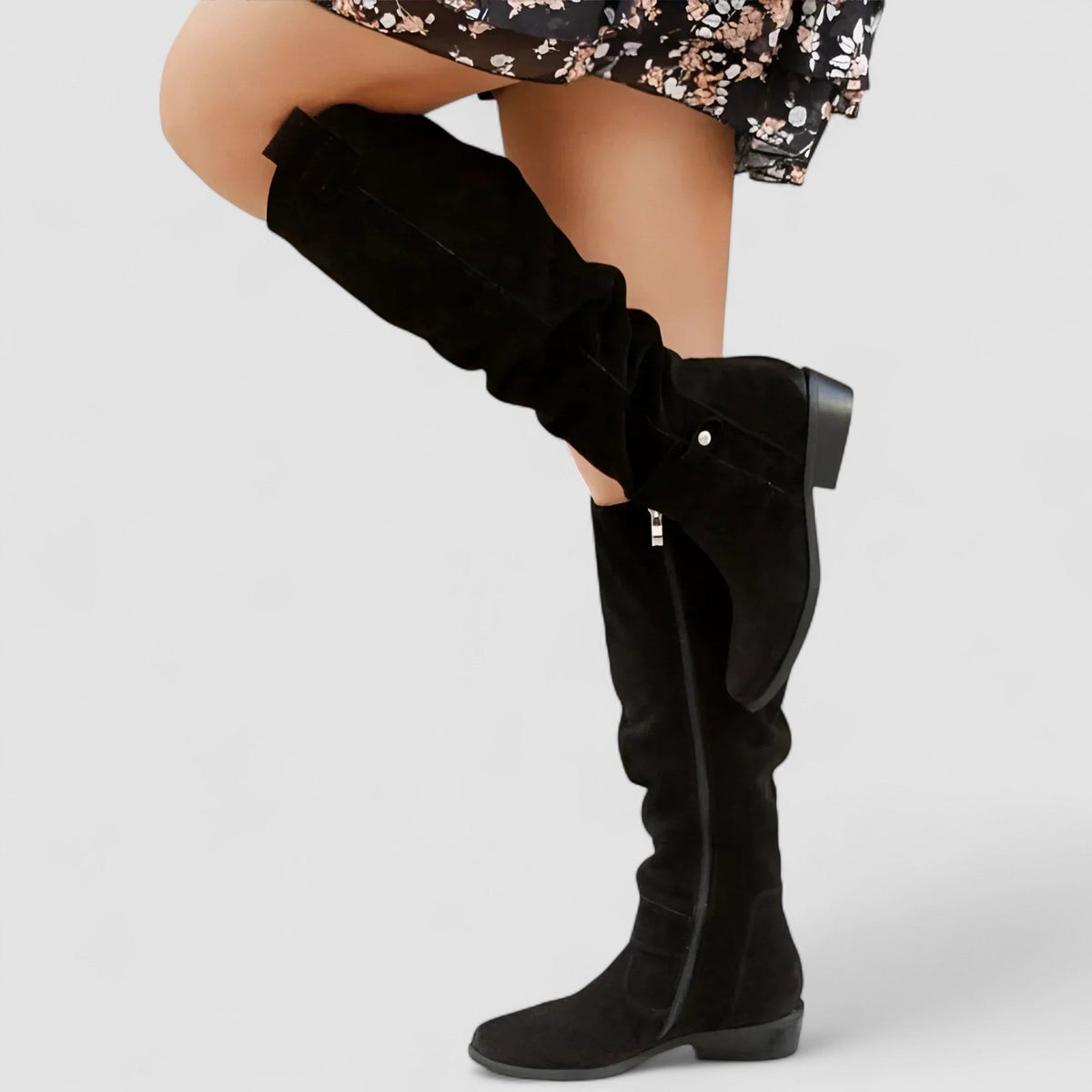 Adeliza | Botas de Cano Alto com Efeito Franzido