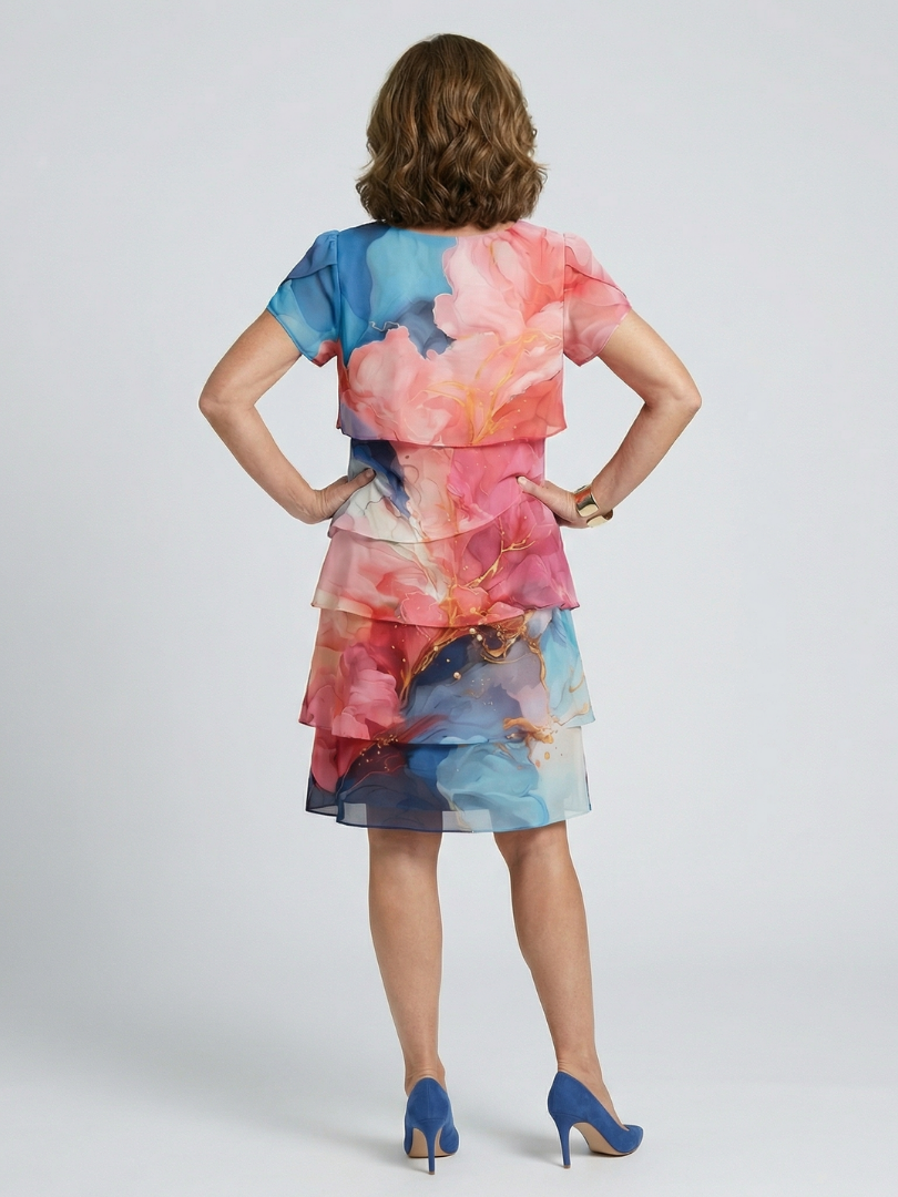 Mira | Knielanges Kleid mit Marmoreffekt