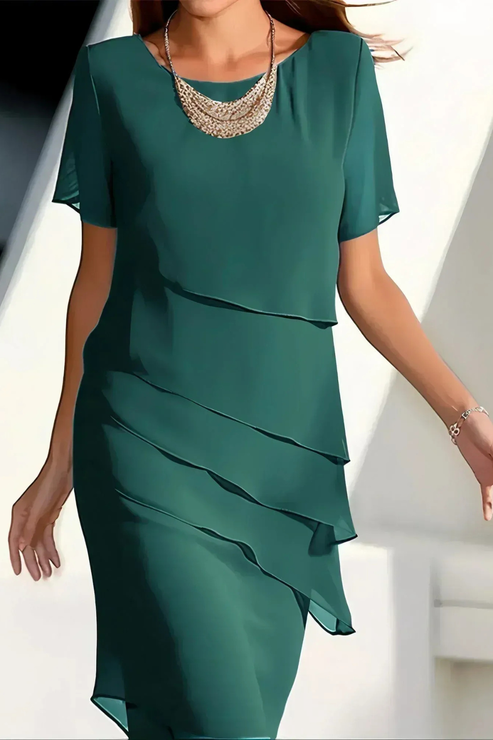 Linda | Elegantes Komfort-Rüschenkleid