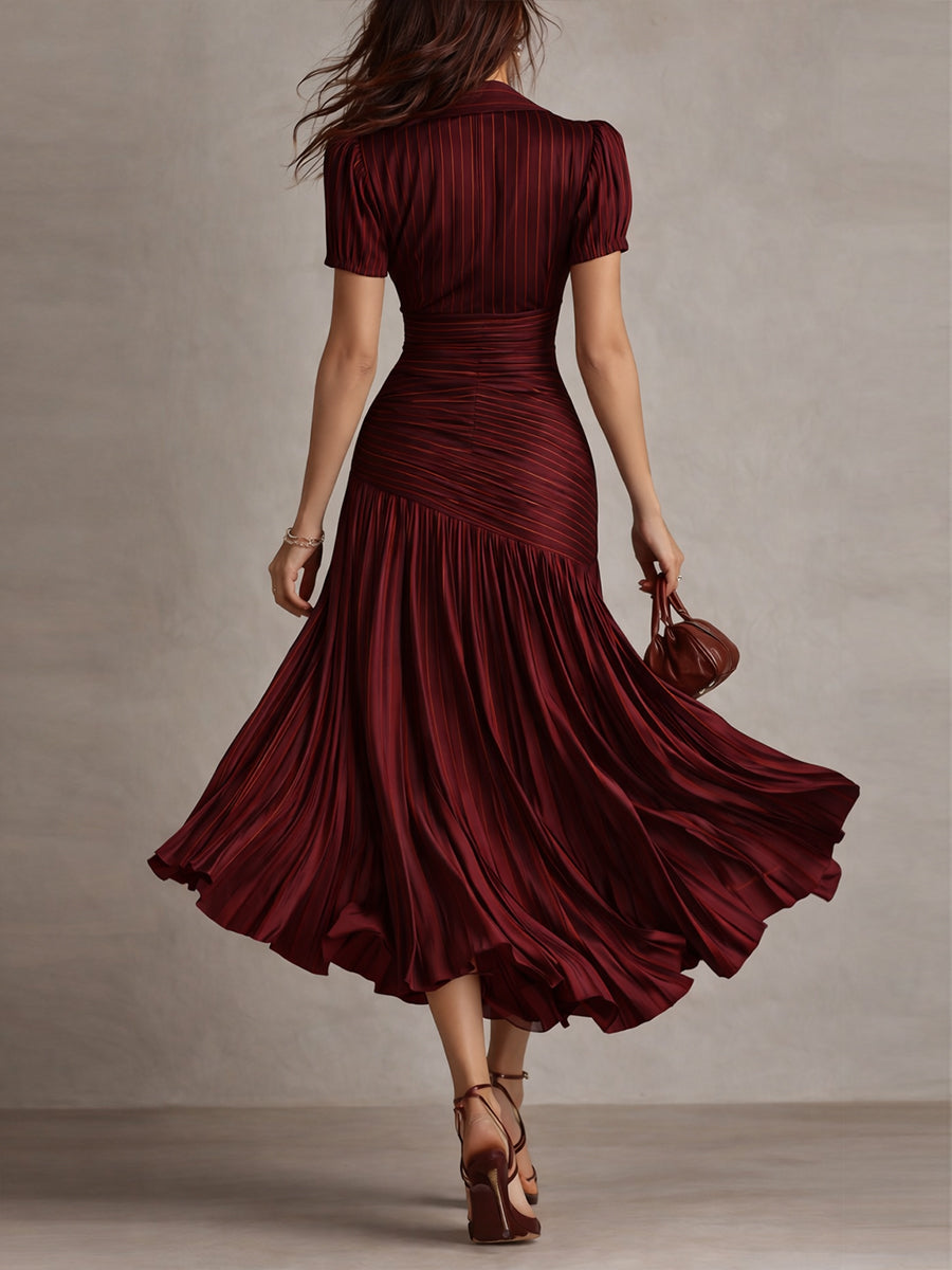 LUCIA | Retro gestreiftes Midikleid