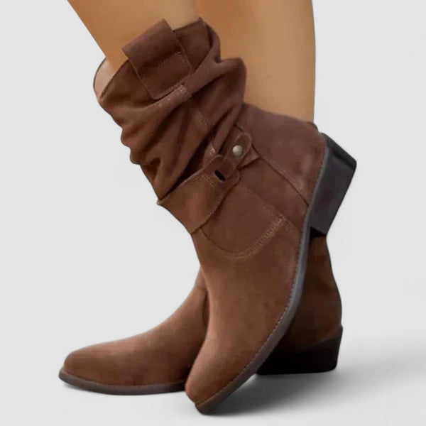 Elyse | Botas Western com Efeito Franzido