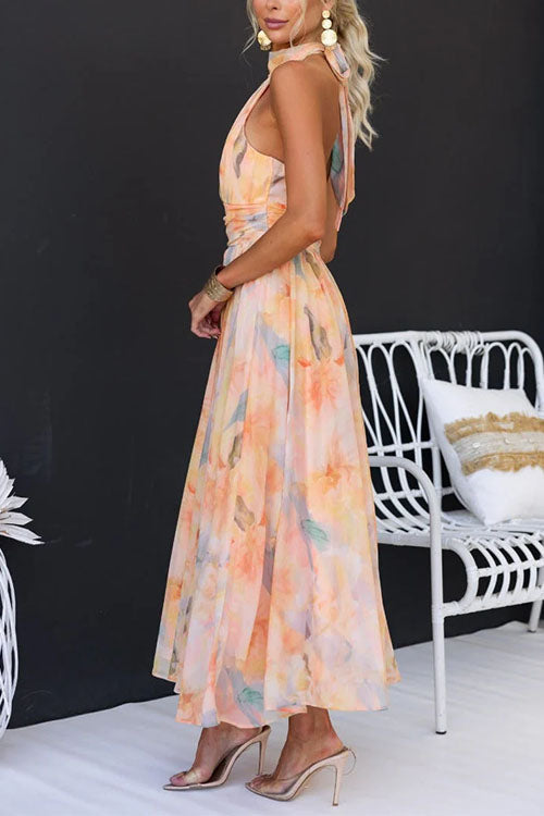 Halter | Maxikleid mit Print