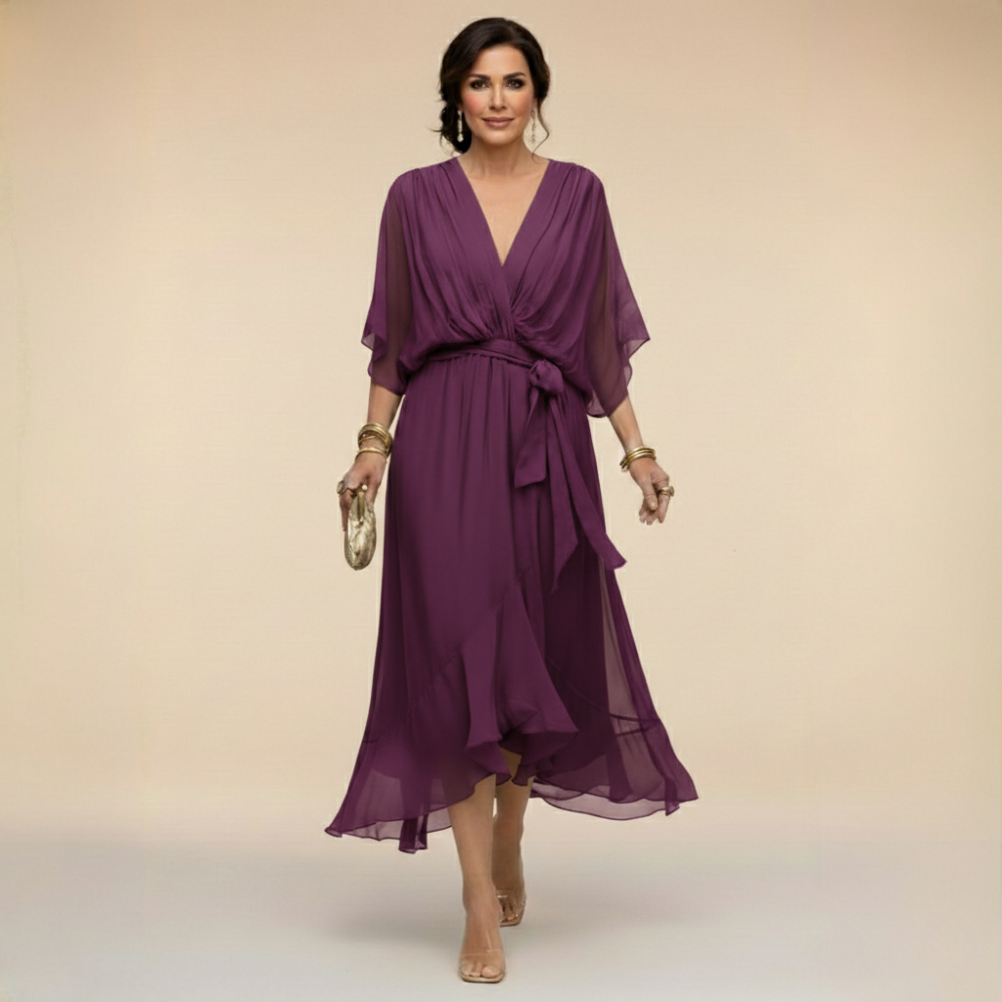MONICA™ | Elegantes Kleid mit V-Ausschnitt
