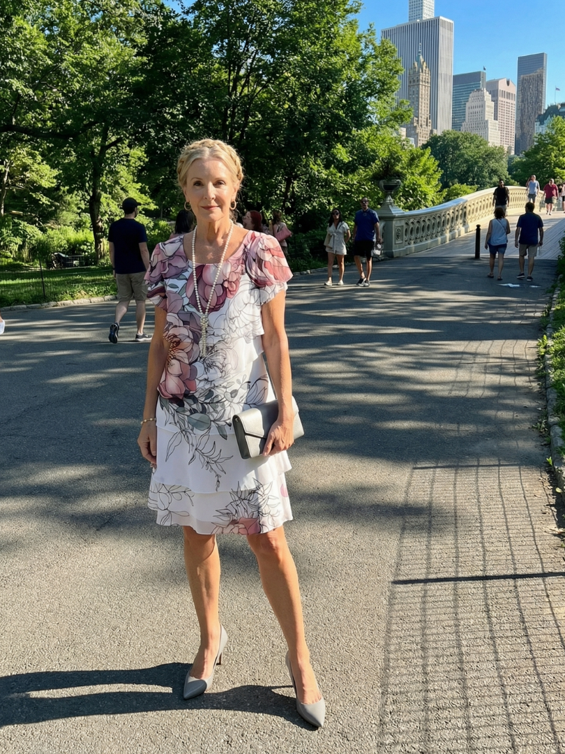 Kualani | Pure geblümtes knielanges Kleid