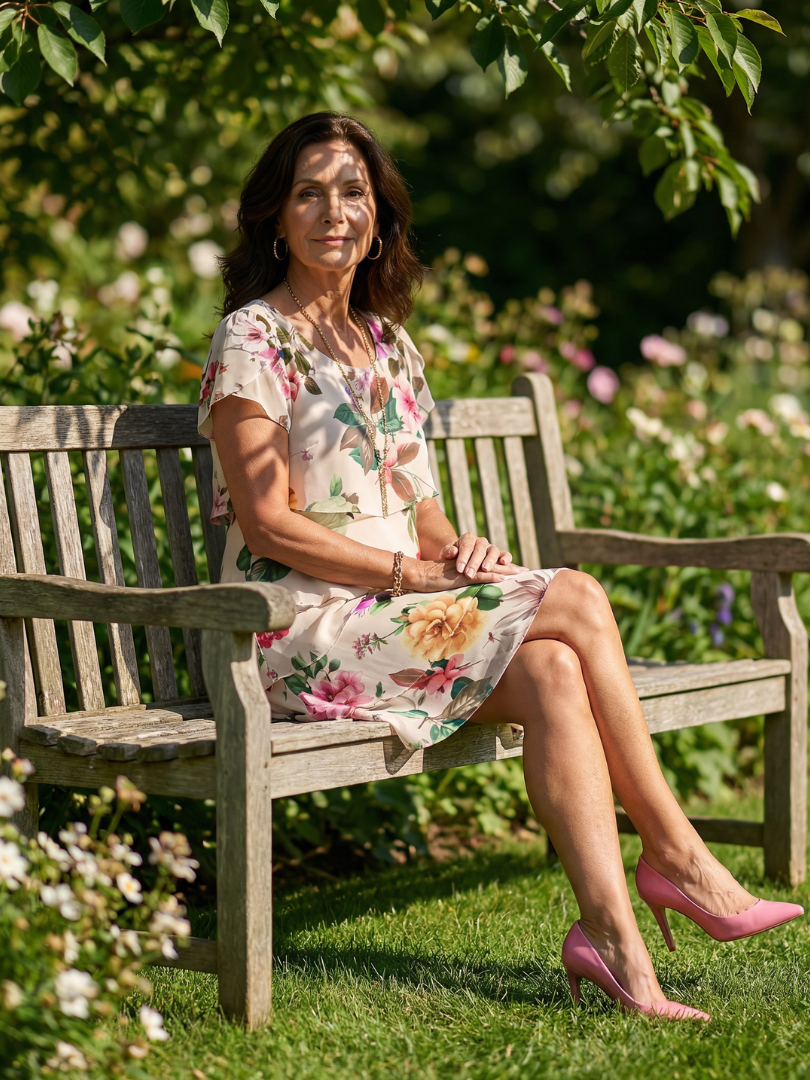 Silas | Raffiniertes knielanges Kleid mit Blumen