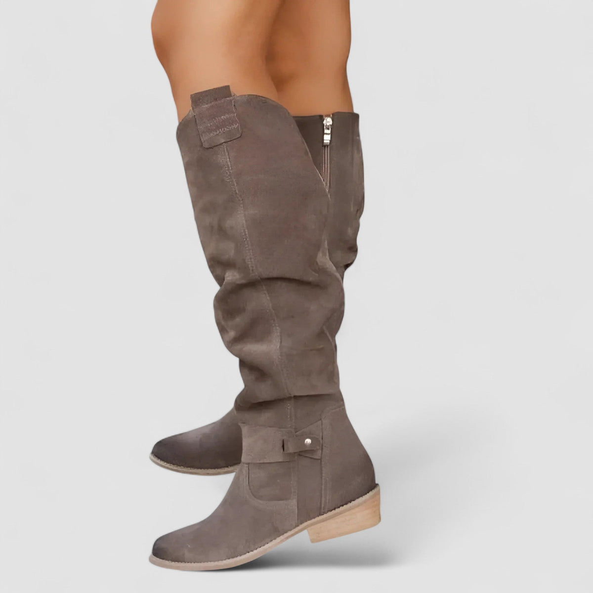 Adeliza | Botas de Cano Alto com Efeito Franzido